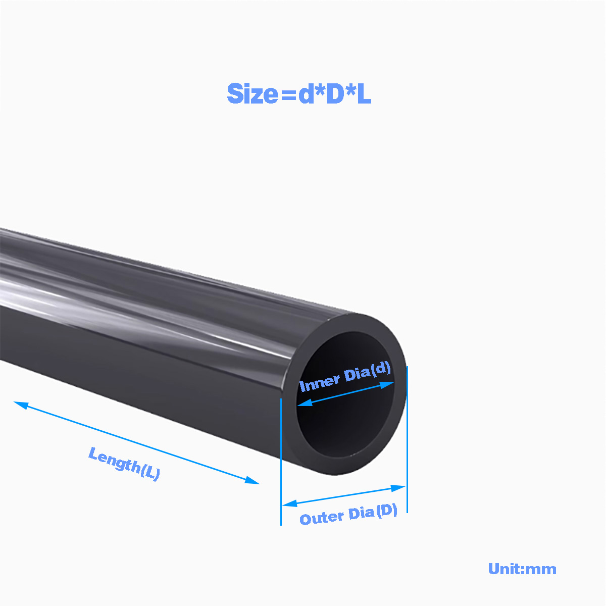 Aquarium Fish Accessories - Tubo di plastica PVC nero Tubo