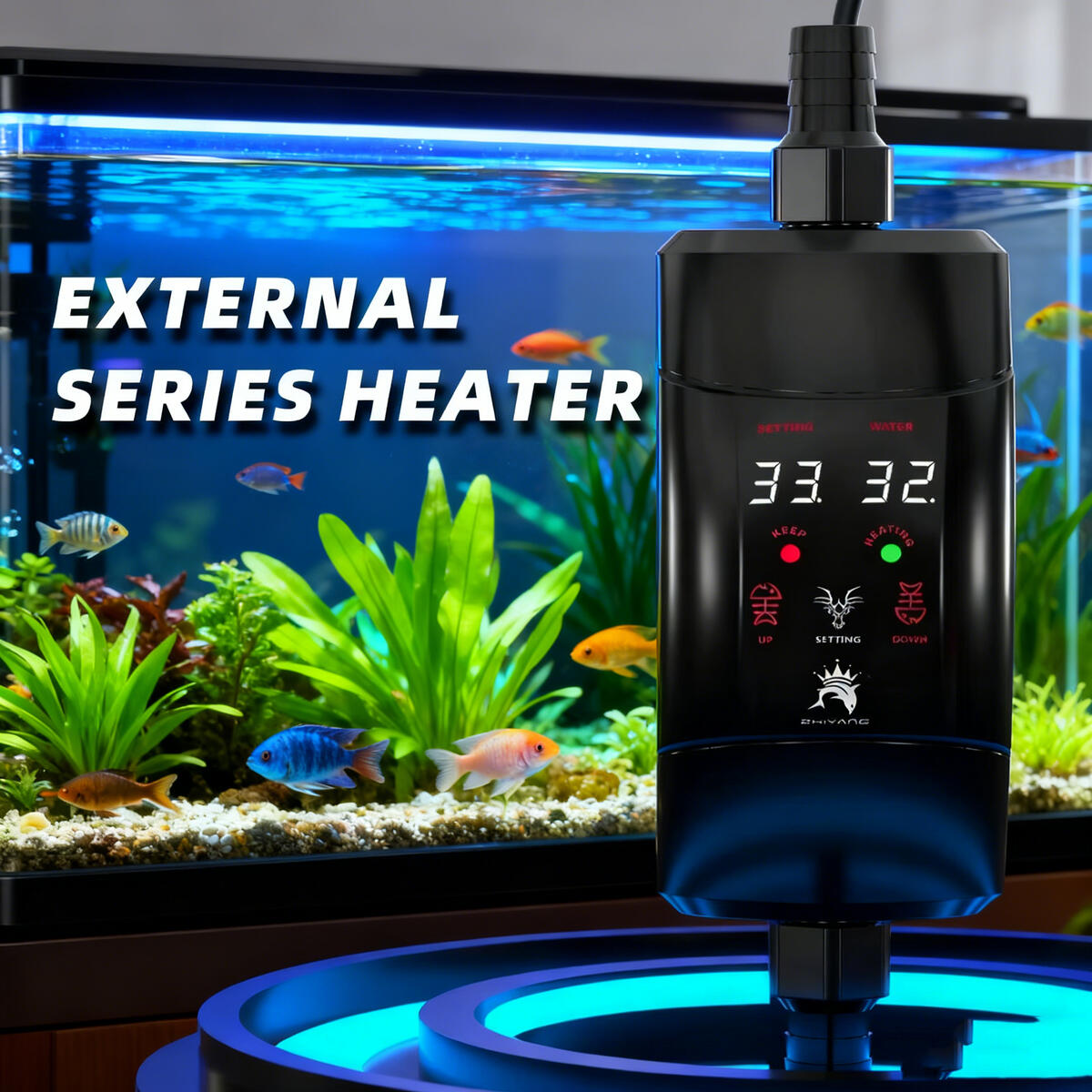 Aquarium Fish Cold Water - Asta di riscaldamento esterna 300W -1200W